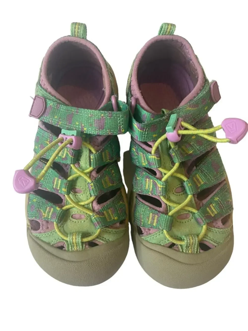 2 Keen Girl's Newport Closed Toe Sandals Green Purple